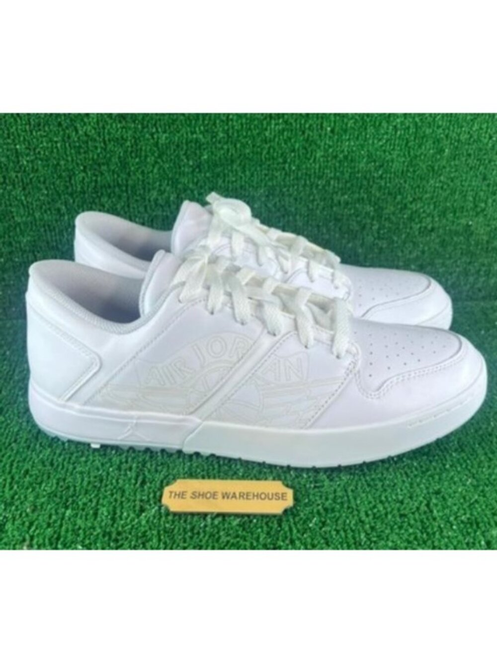 Men Nike Air Jordan Nu Retro 1 Low Golf Triple White Cleat FZ4153-100 Size 10